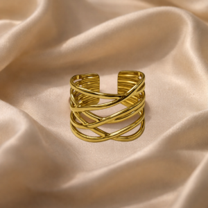 Studio-style image showcasing Kaaya ring against a neutral, elegant backdrop