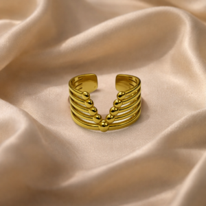 Studio-style image showcasing Yug ring against a neutral, elegant backdrop