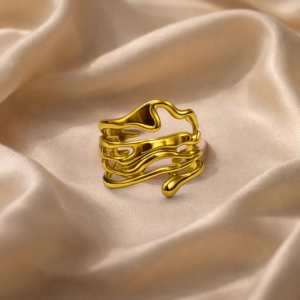 Studio-style image showcasing Rekh ring against a neutral, elegant backdrop